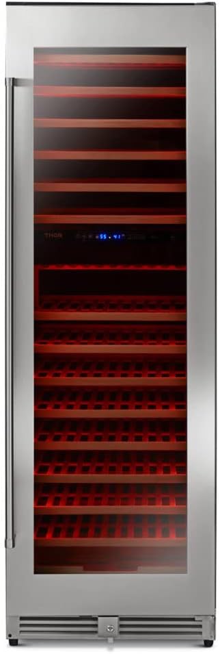 THOR Kitchen Freestanding 24-Inch Dual Zone Wine Cooler in Stainless Steel - Model TWC2403DI