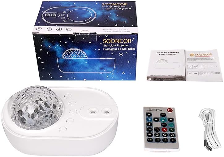 Galaxy Star Night Light Projector LED Ocean Wave Bluetooth Music Speaker with Remote Control for Bedroom, Home, Room Decor