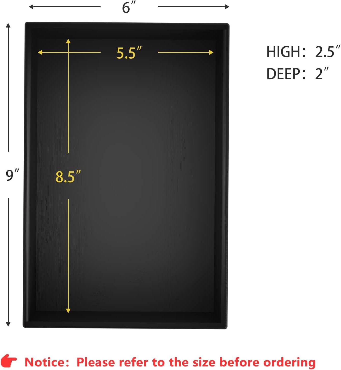 Black Bamboo Drawer Organizer - Silverware&Utensil Holder Organizer for Kitchen Drawers, Multi-Use Drawer Dividers Boxes for Bathroom Counter,Cabinet, Garage, Office Desk, Makeup, Jewelry (9"6"2.5")