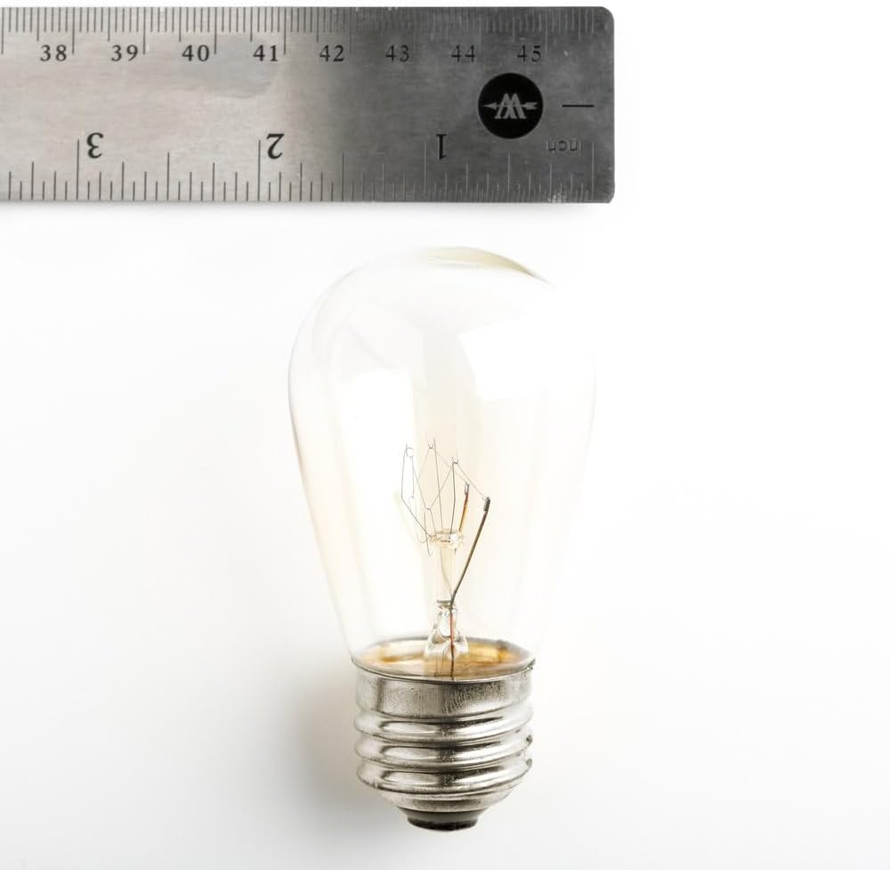 Hometown Evolution, Inc. 24 Foot E26 Outdoor Commercial String Lights with Suspended Socket for Weatherproof Heavy Duty Vintage Outside Lighting - Set of 12 S14 Clear Bulbs