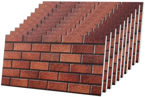 IZODEKOR 3D Wall Panels Brick Effect - Cladding, Stone Look, Styrofoam Facing for Living Room, Kitchen, Bathroom, Balcony, Bedroom, Back of Counter | Oldbury (10 x Panels) - Covers 53 sq ft