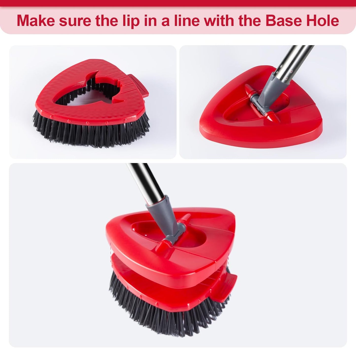 2 Pack Scrub Brush Head Replacement Compatible with O Cedar EasyWring Spin Mop 1-Tank System, Floor Scrubber Head, Shower Scrub Brush with Hard Bristles for Cleaning & Scrubbing