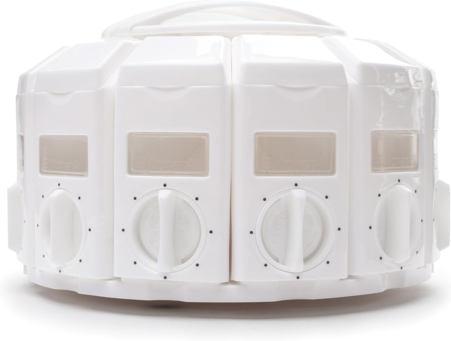 KitchenArt Spice Rack, Select-A-Spice Auto-Measure Rotating Spice Rack, White, 12 Compartments