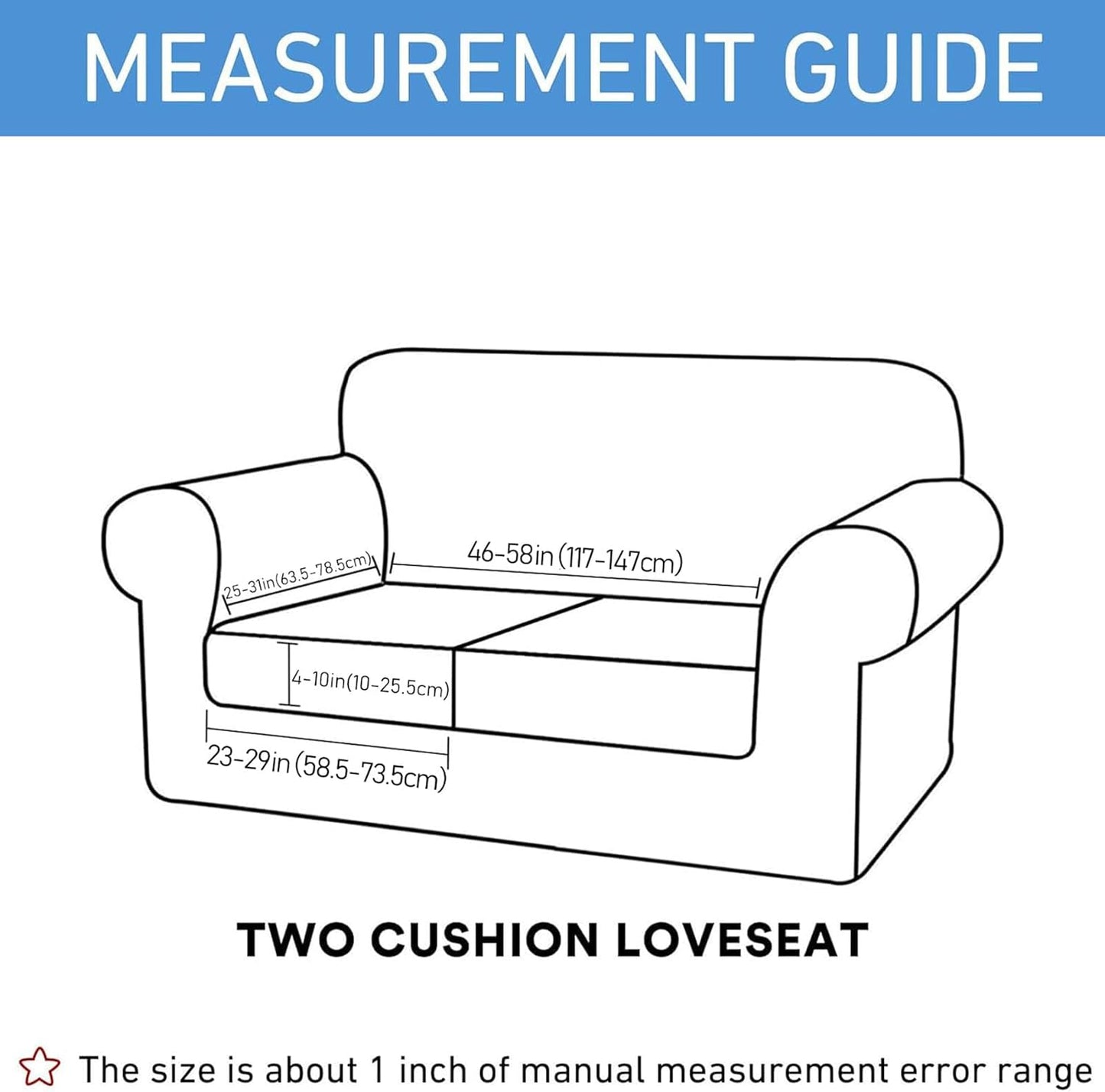 hyha Waterproof Couch Cushion Covers, Stretch Sofa Couch Seat Slipcover for Dog Washable, Non-Slip Waterproof Outdoor Cushion Covers for Patio Furniture Replacement (2 Pieces, Dark Grey)