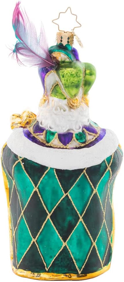 Christopher Radko Hand-Crafted European Glass Christmas Decorative Ornament, Mardi Gras Claus