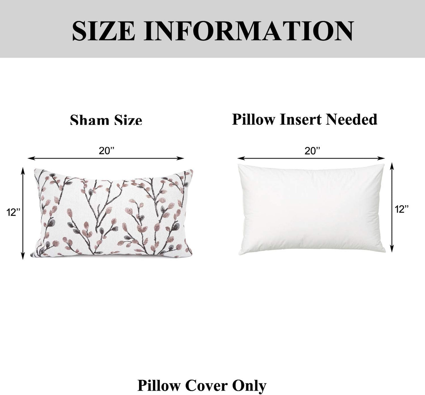 YOUR SMILE Classical Embroidery Jacquard Farmhouse Oblong Rectangle Chenille Red Leaf Decorative Throw Pillow Case,12x20 inch