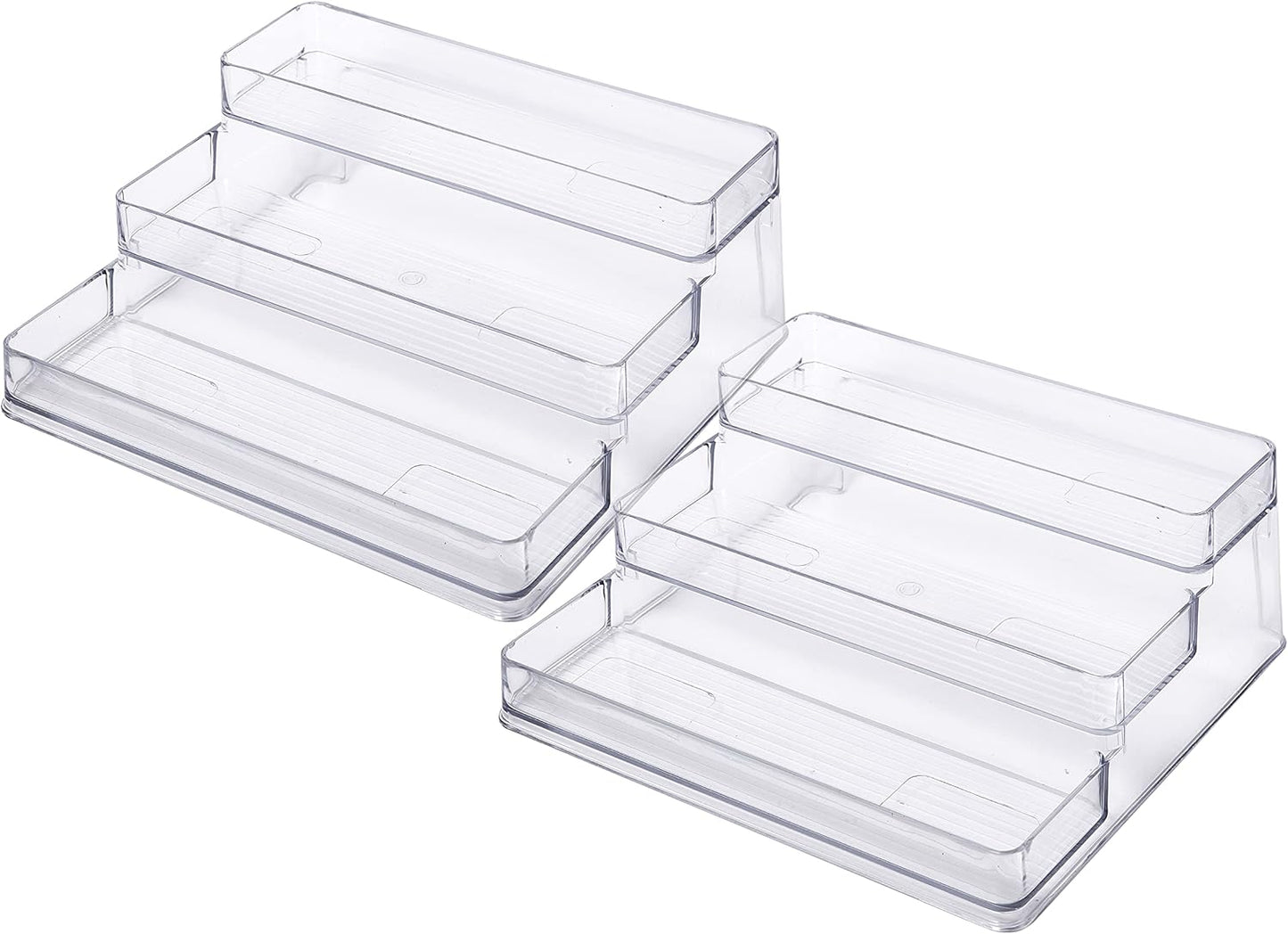 SIMPLEMADE 3-Tier Spice Rack Organizer - Versatile Storage Shelf for Kitchen, Bathroom, Bedroom & Office, Set of 2, Clear