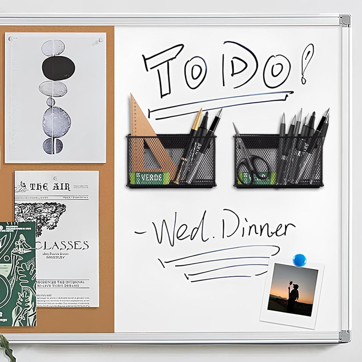 Wire Mesh Storage Baskets Organizer Black Magnetic Basket with 5 Strong Magnets, Magnetic Organizer Holder for Refrigerator Locker Whiteboard Office,Home 6.29'' × 2.28'' × 3.54'',4 Pack