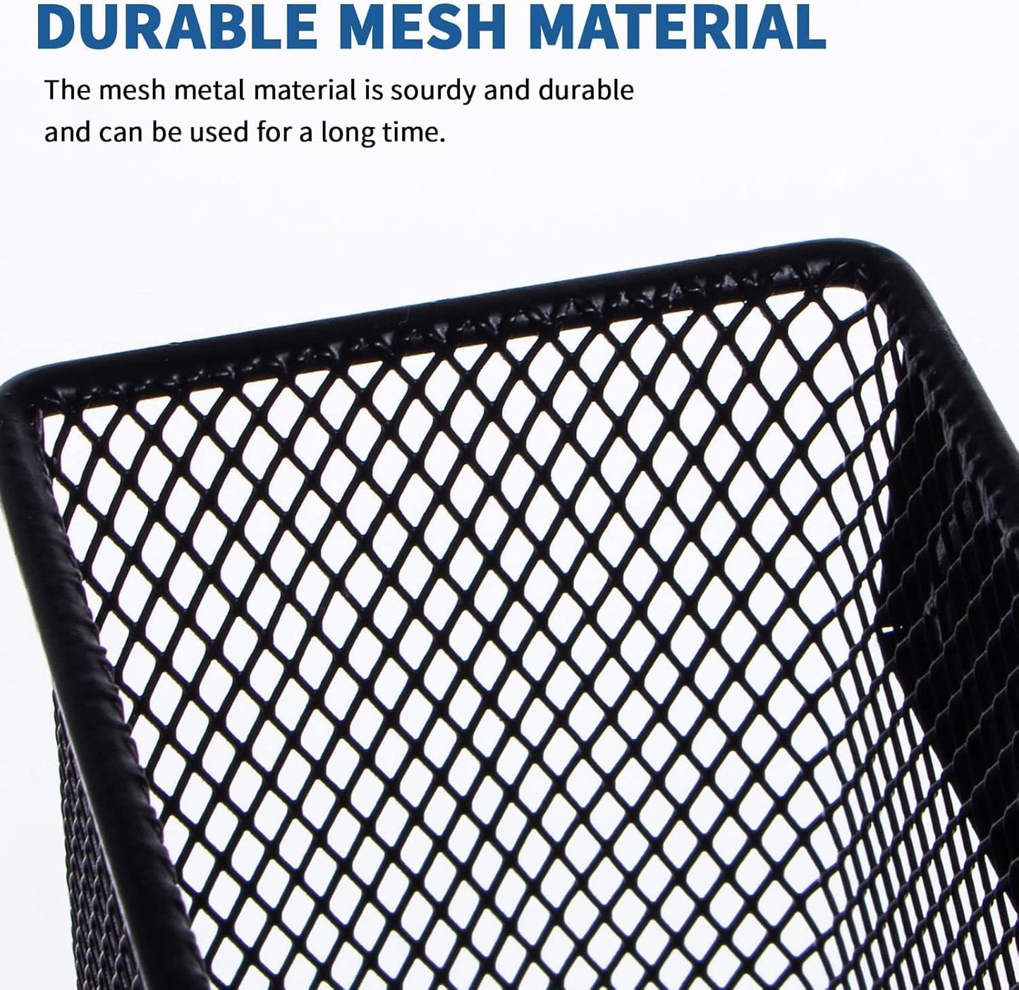 dedoot Magnetic Basket 2 Pack Magnetic Holder Locker Magnetic Pen Holder Magnetic Pencil Holder Strong for Whiteboard Marker, 4.7x2.3x3.7inch Black Mesh Magnetic Pen Holder for Refrigerator Fridge