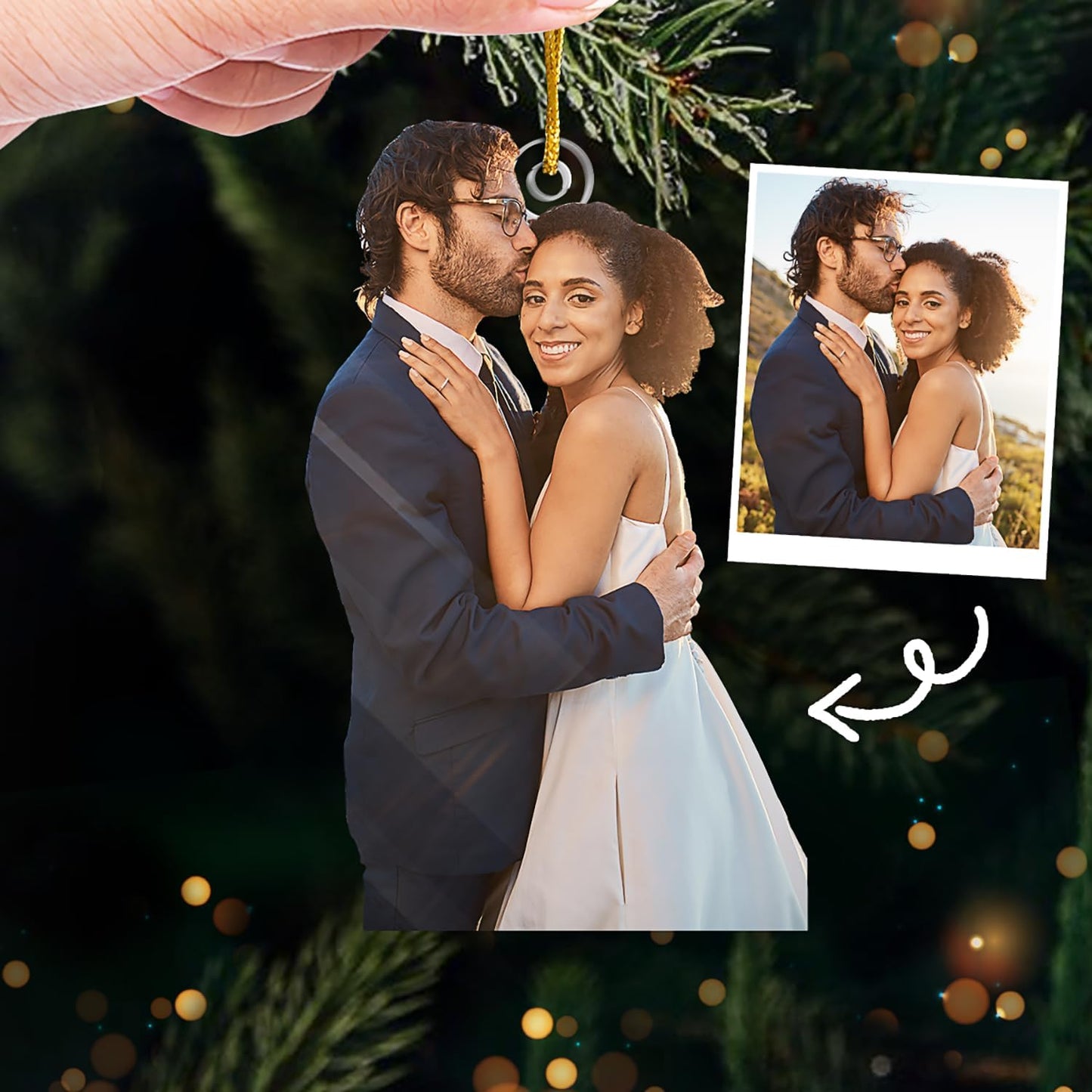 DOPTIKA Personalized Photo Ornament, 2D Christmas Ornaments Gifts for Couples 2025, Personalized Christmas Ornaments 2025, Couple Gifts for Husband Wife Boyfriend Girlfriend, Photo Ornament