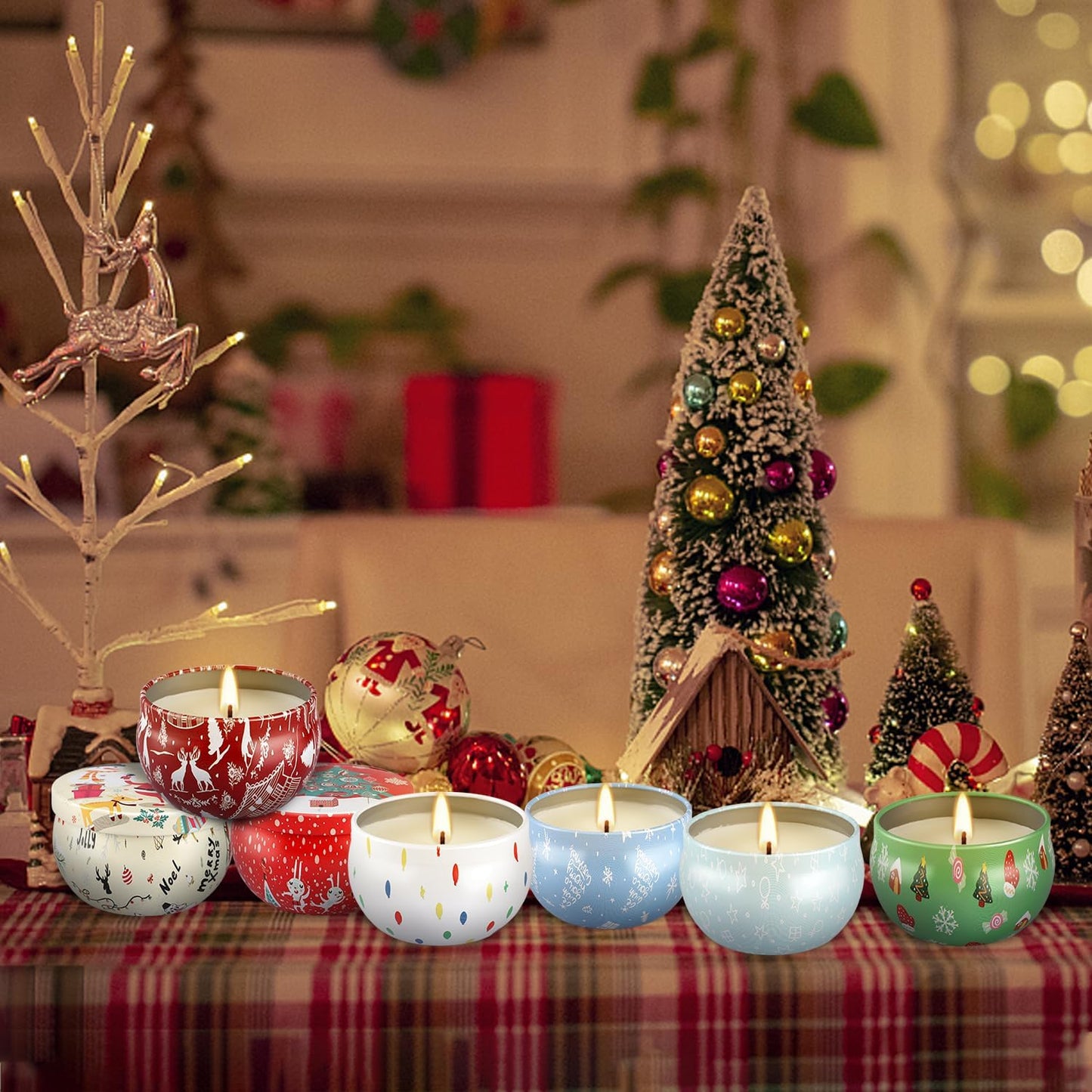 24Pack Christmas Scented Candles Gift- Aromatherapy Candle-2.5oz Soy Wax-Long Lasting Burn time, Christmas Thanksgiving Gifts for Women,Home Decor