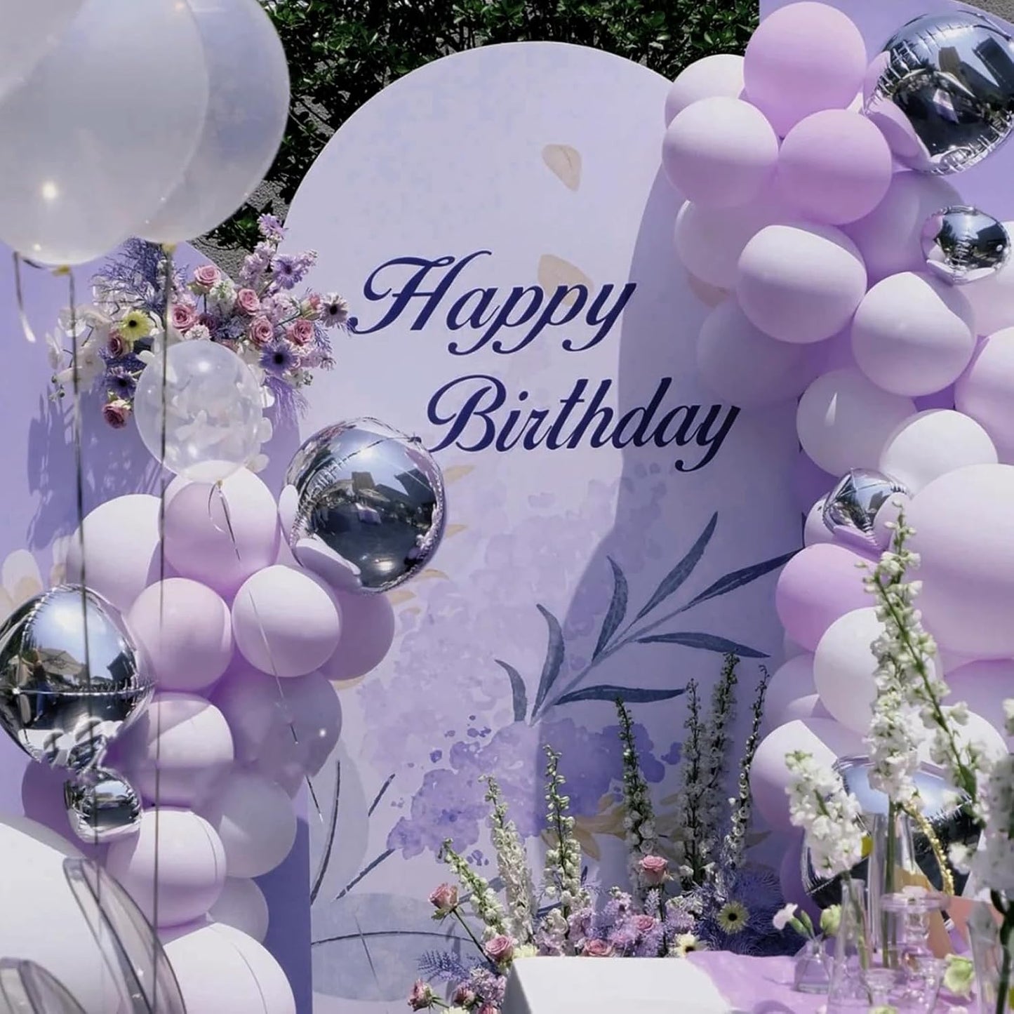 130pcs Lilac Purple Balloons Different Sizes 18" 12" 10" 5" Faded Purple Latex Balloon Garland Arch Kit for Birthday Baby Shower Graduation Wedding Gender Reveal Party Decorations