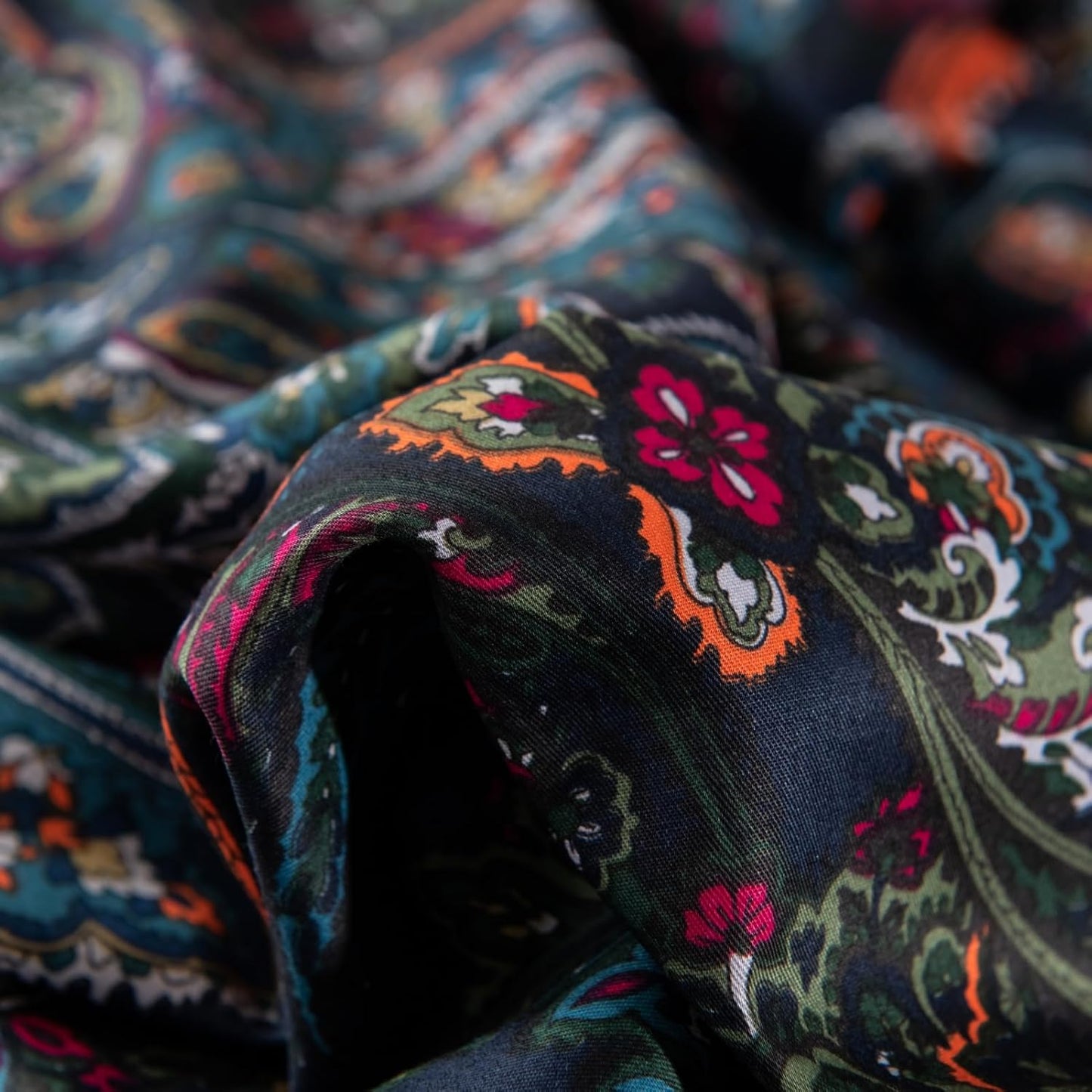 ABREEZE Luxury Vintage Black Duvet Cover Sets Damask Paisley Bedding Set Retro 100% Brushed Cotton Zipper Closure Bedding Collection Cal.King