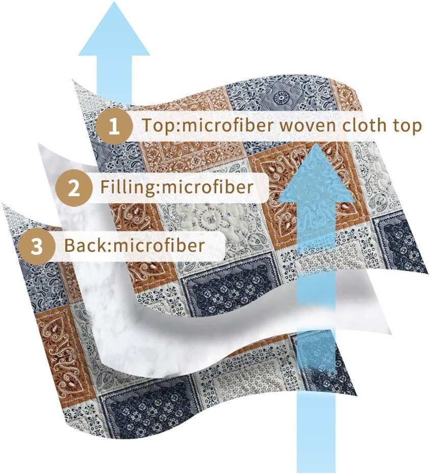 NEWLAKE Quilt Bedspread Sets-Color Block Pattern Reversible Coverlet Set,Queen Size