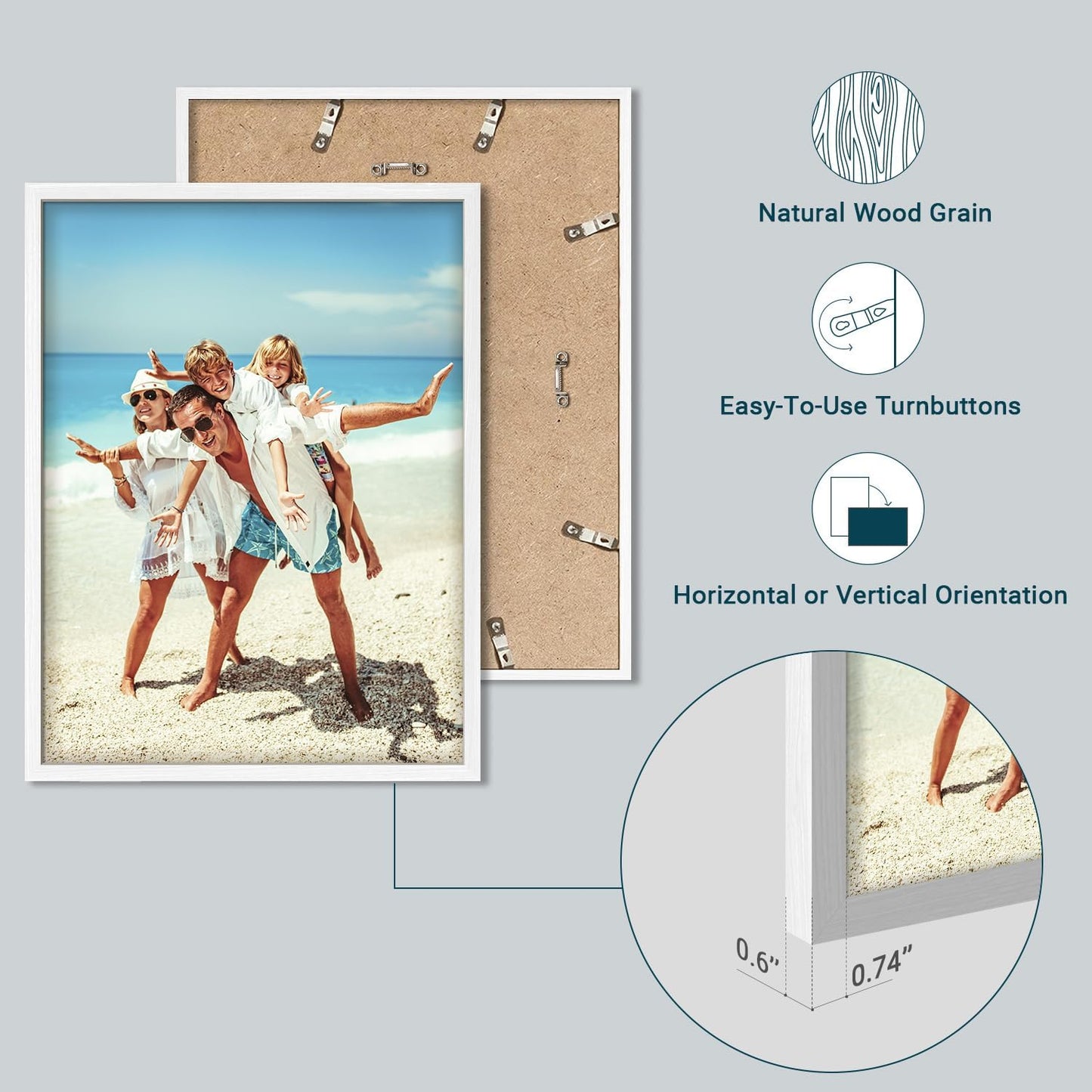 wall26 Custom Framed Poster Wall Art for Living Room, Bedroom Canvas Prints for Home Decoration Ready to Hang - 8"x10" White