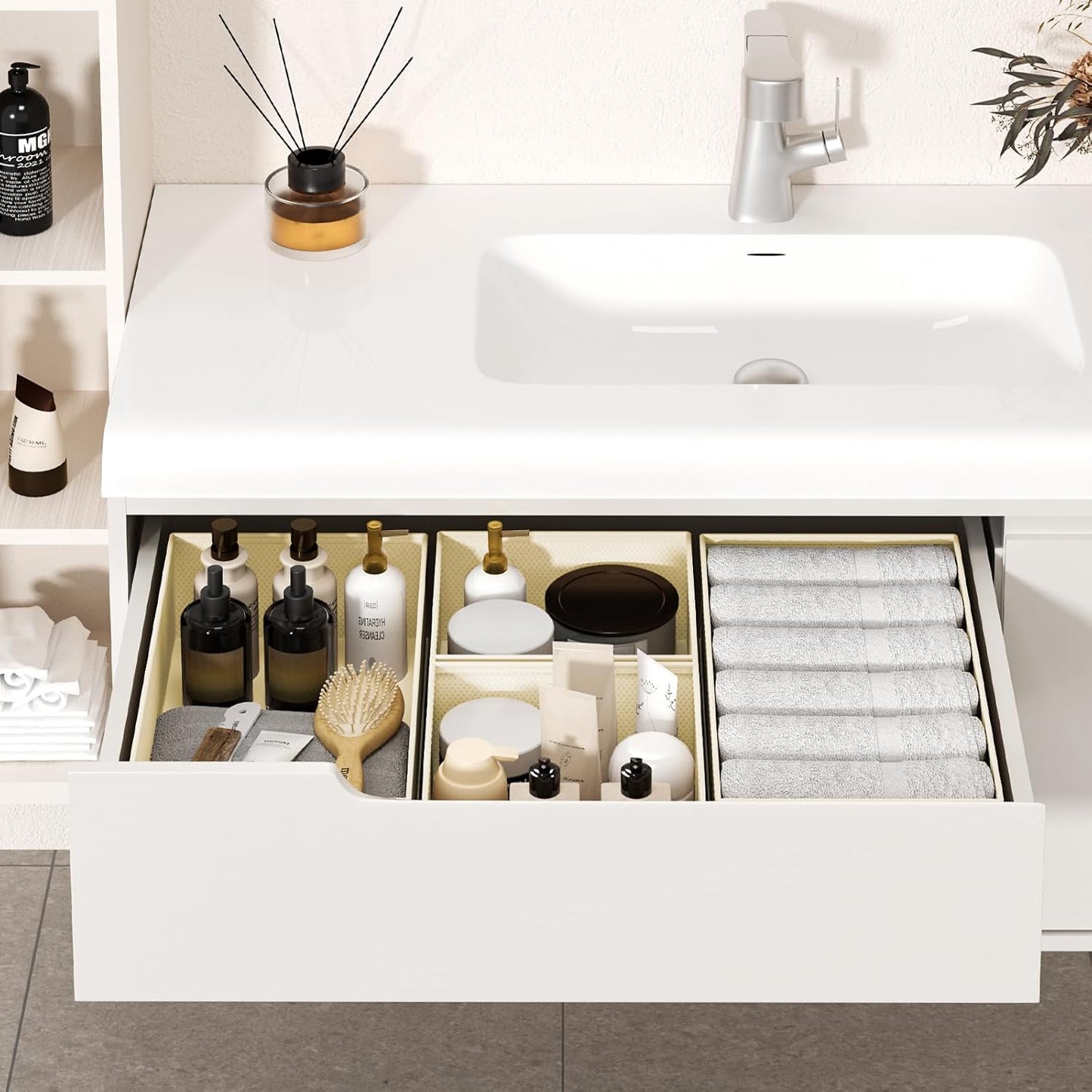 DIMJ Drawer Organizer Clothes 24 Pack - Foldable Baby Organizers and Storage & Dresser Organizer for Bedroom, Closet - Nursery Organization Dresser Dividers for underwear, Sock,Bra, Belt, Tie