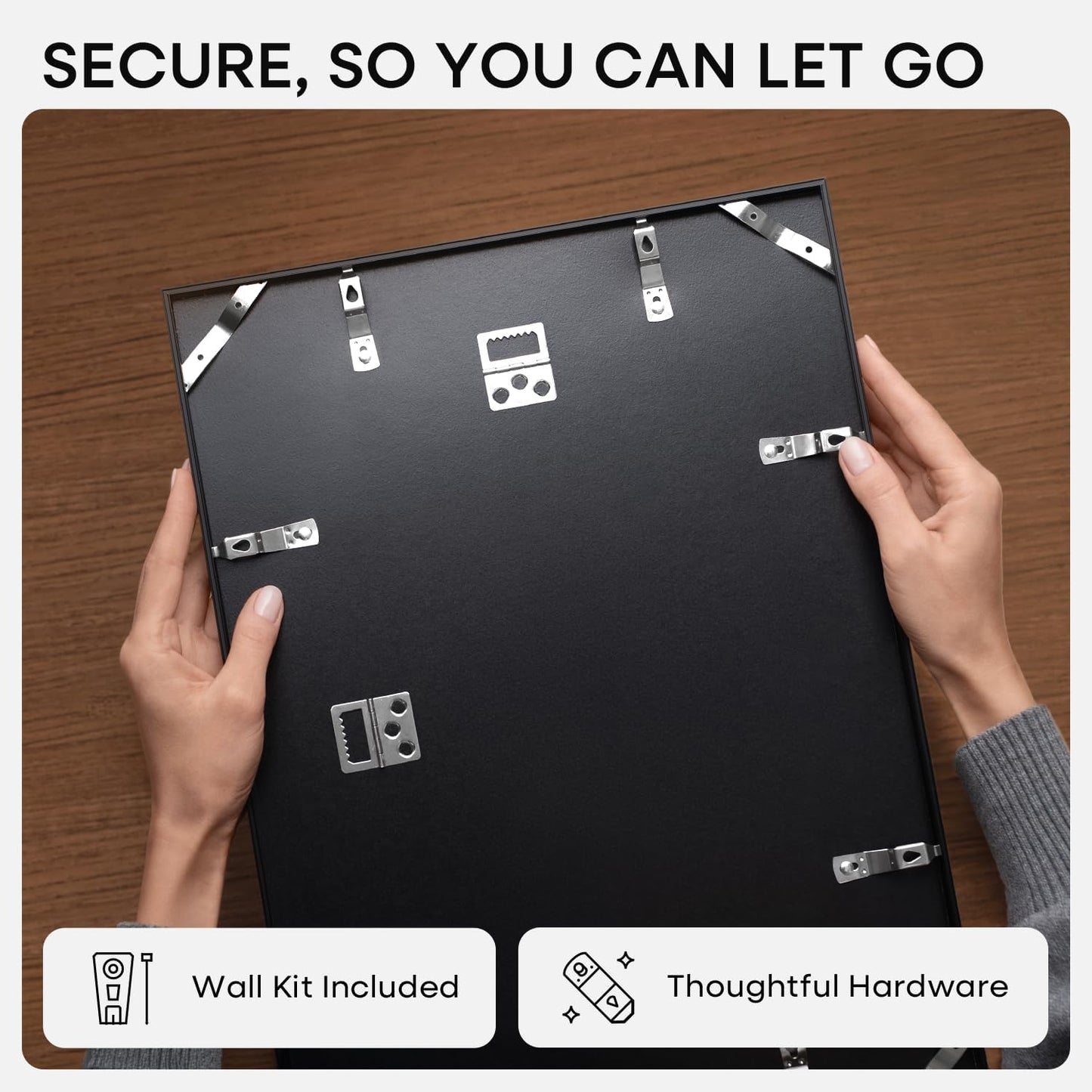 Homeforia 18x24 Poster Frame Black, High End Metal 18 x 24 Picture Frames with Mat 16 by 20 inch Photo, 18x24 Black Frame Matted to 16x20 Print, 24x18 Hanging Frame, Tempered Glass, Wall Kit, Set of 1