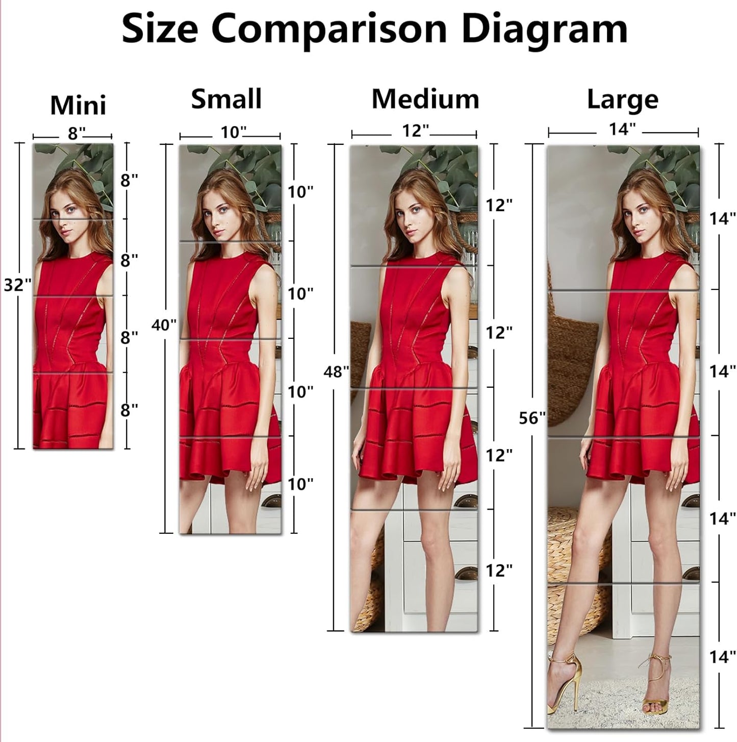 Shatterproof Wall Mirror Full Length for Bedroom, Acrylic Gym Mirrors For Home, Extra Thick: 0.12 inch, 14 x 14 inch x 4 Pcs, Workout Mirrors Safe for Kids, Over The Door, Long Wall Mounted