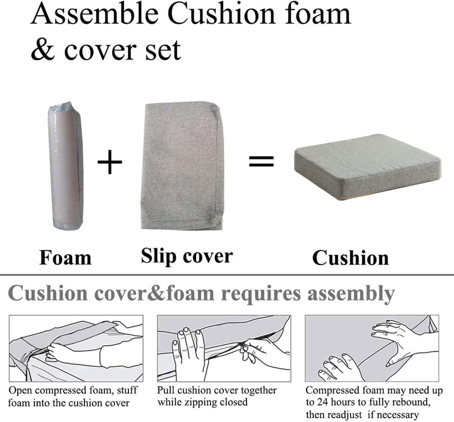 Chair Cushion for Dining Chairs with Ties Non Slip Memory Foam Kitchen Room Chair Pads 2 Pack 17x16 Inch, Khaki