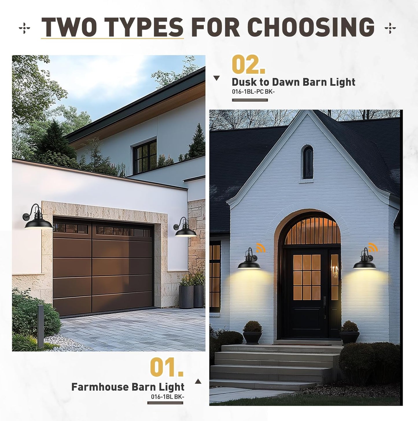 zeyu Black Gooseneck Barn Light, Modern Outdoor Wall Light Fixtures, Barn Light for Garden Garage, Matte Black Finish, 016-1BL BK