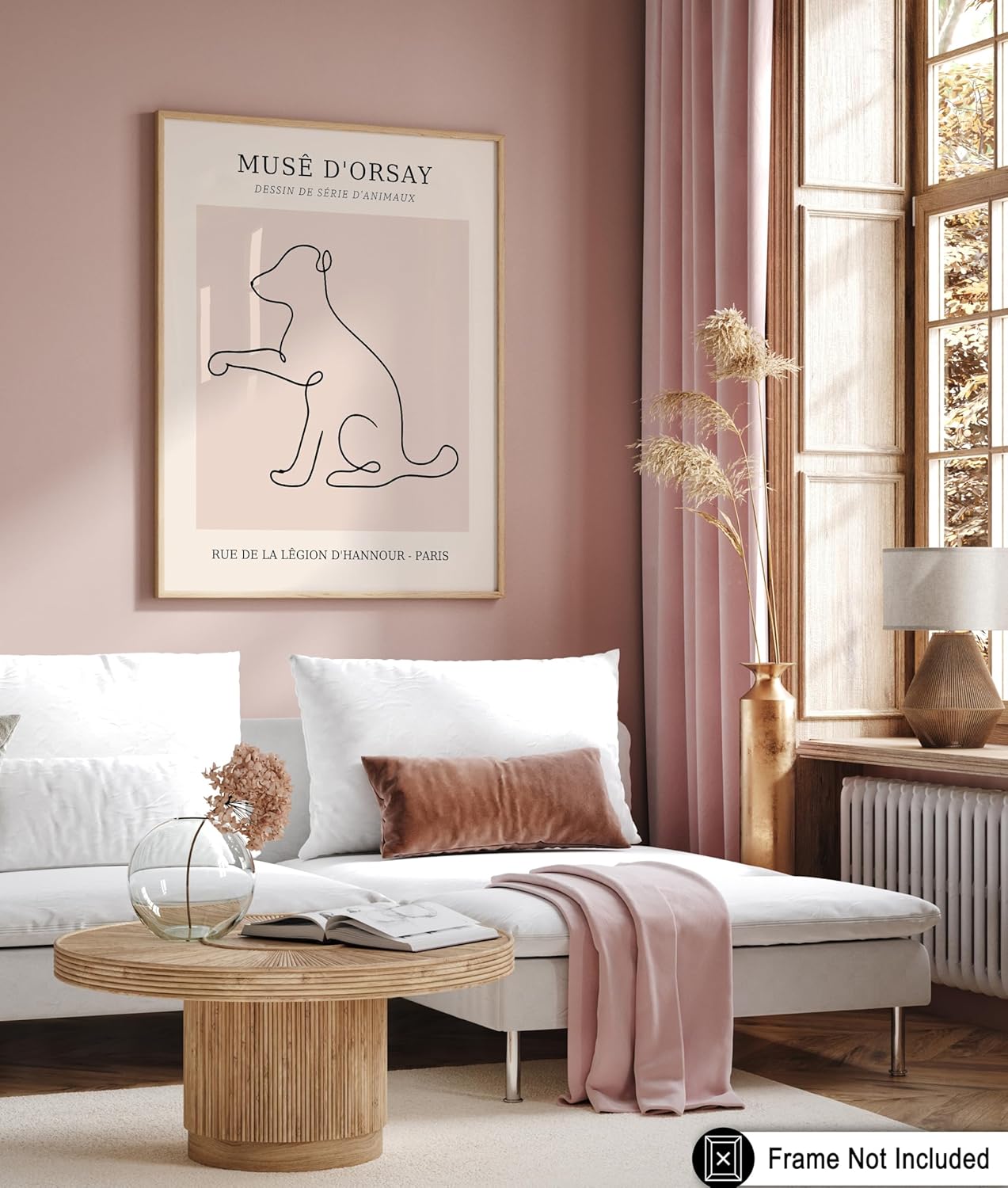 Poster Master Vintage Poster - Retro One Line Dog Drawing Print - Dog Art - Minimal Gift for Men, Women, Animal Lover - Abstract Wall Decor for Home, Office, Bedroom, 24x32 Unframed Wall Art