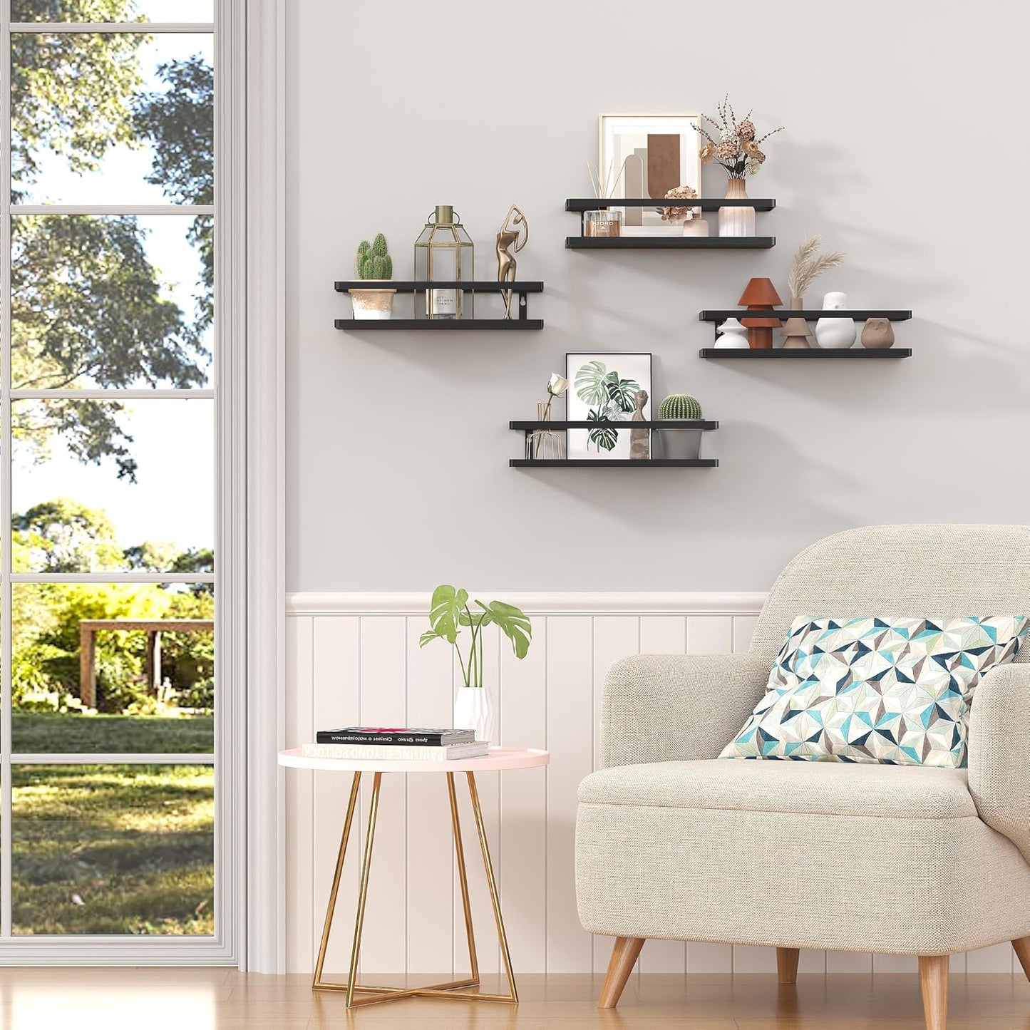 PUSDON Hanging Storage Baskets Organizer Wall Mount, Metal Wire Storage Bin Rack for Kitchen Bathroom Shower Spice Shelf Home Decor Essentials Black-2 Packs(Guardrail)