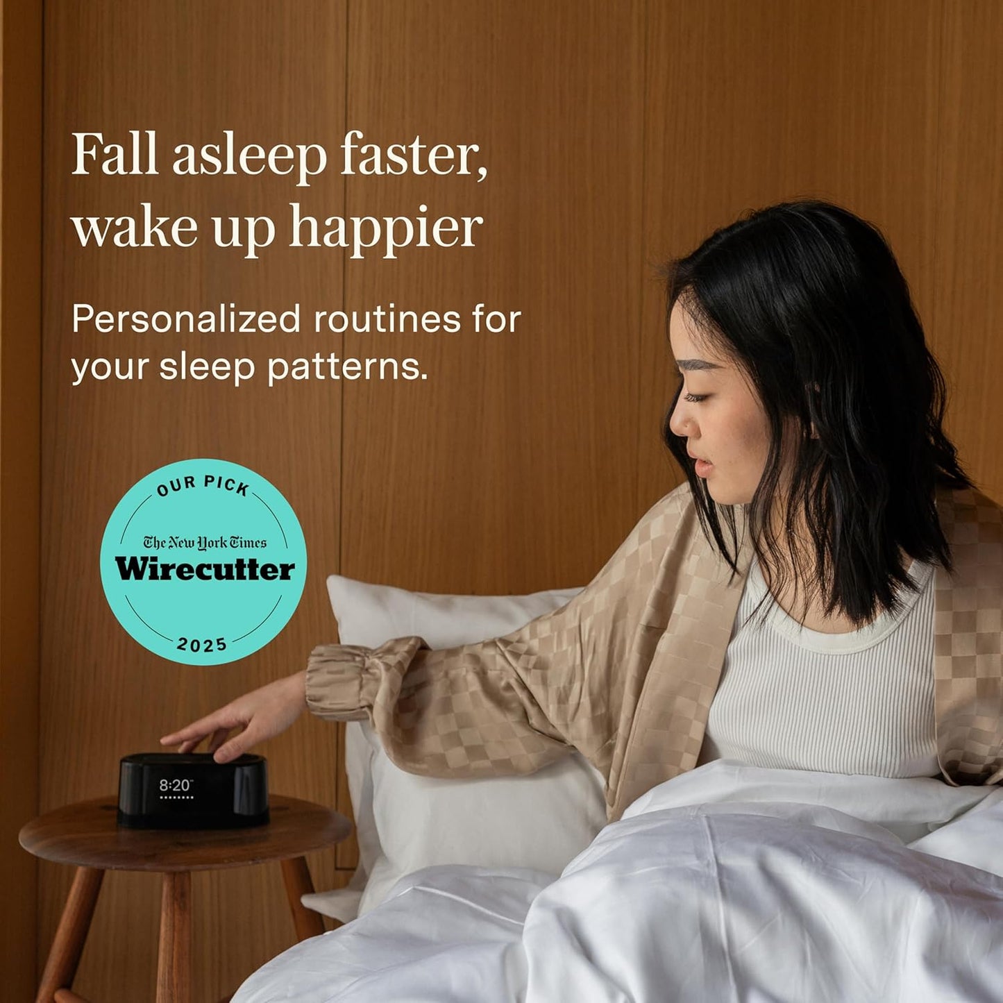 Loftie Alarm Clock with Sound Machine – Smart Alarm Clock with Light, White Noise, Bluetooth Speaker, Night Light Sound Machine, 100+ Sounds, Blackout Mode, No WiFi Mode, Optional Subscription - White