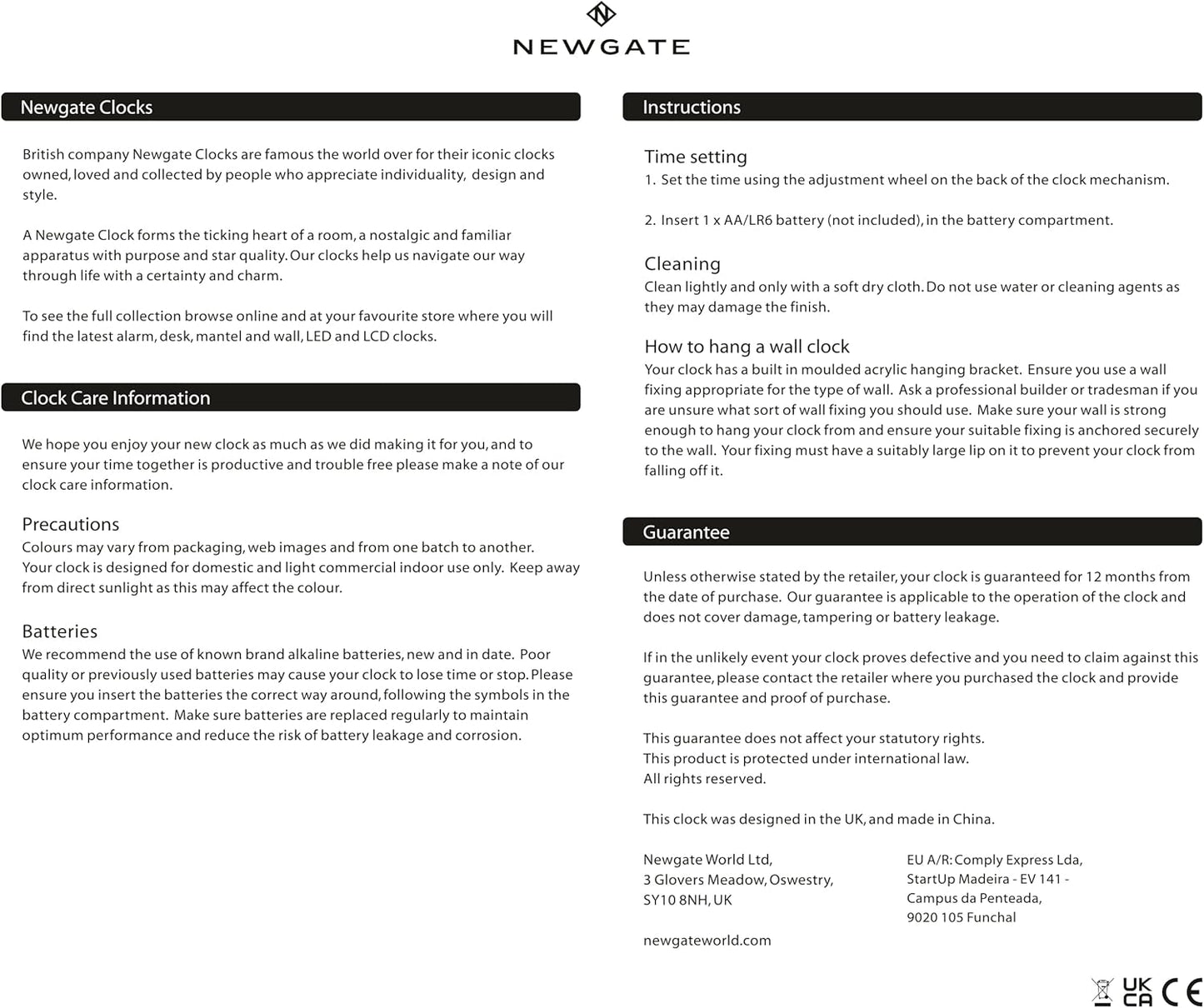 NEWGATE® Mr Clarke Wall Clock | Large Scandi Inspired Plywood Clock | 16 inch | Pale Wood case with Dark Grey dial | Modern Minimalist Design for Kitchen, Living Room or Office