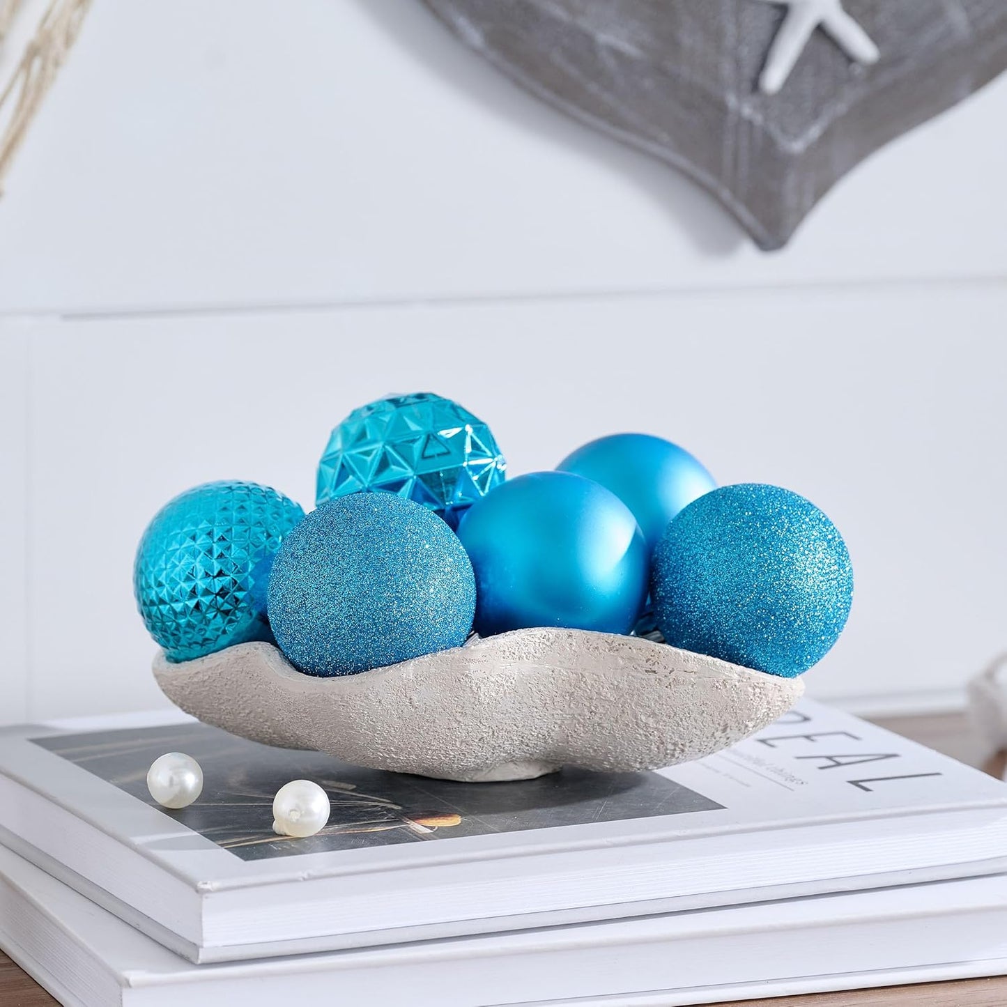 Valery Madelyn Christmas Tree Decorations Ornament Set for Fall Halloween, 50ct 2.36 Inches Blue Shatterproof Christmas Ball Ornaments Hanging Xmas Holiday Party Decor