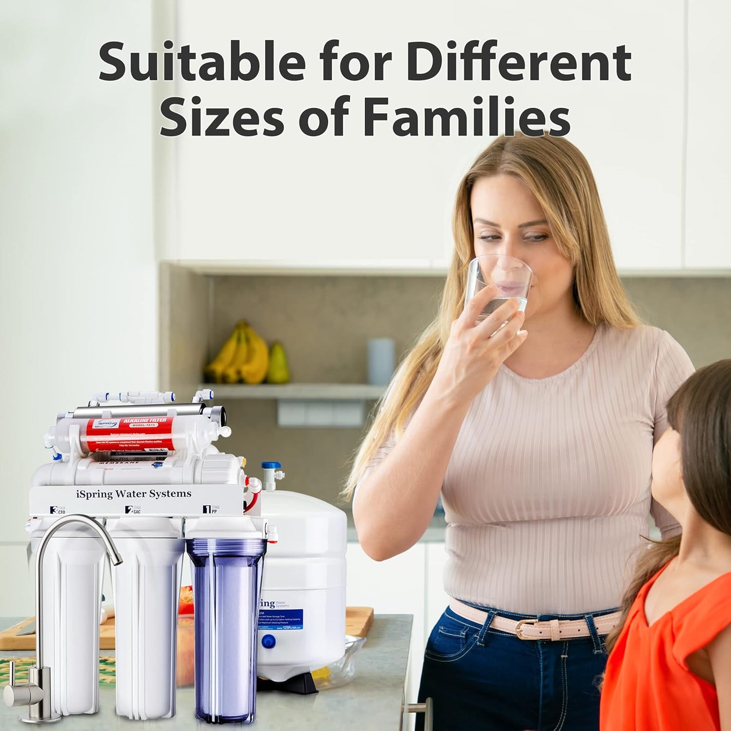 iSpring RCC7AK-UV, NSF Certified, 7-Stage Under Sink Reverse Osmosis Water Filtration System with Alkaline Remineralization and UV Filter, Patented Top-Mounted Faucet Design for Easy Installation