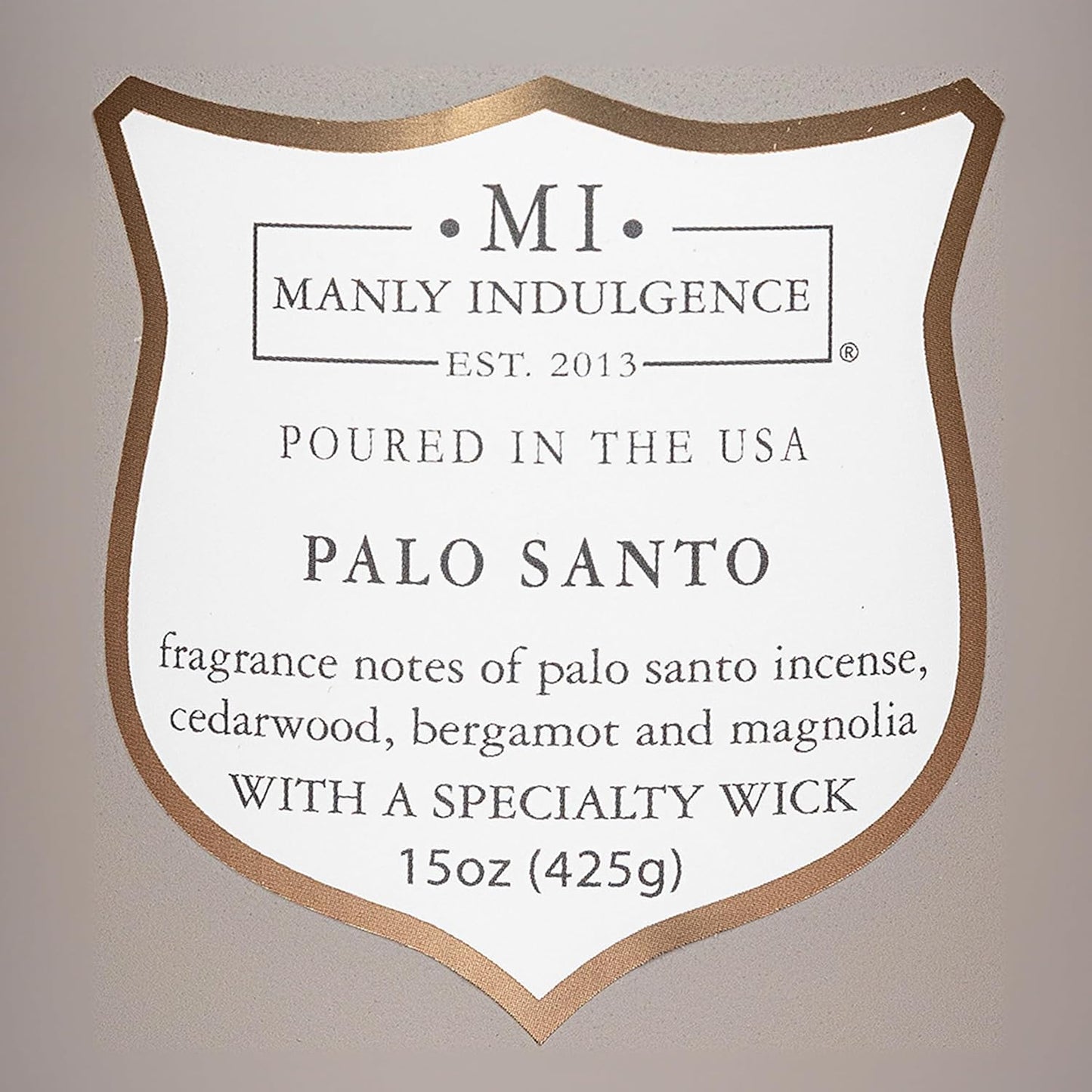 Manly Indulgence Palo Santo Scented Candles for Men, 15 oz Wooden Wick, Premium Soy Blend Wax, 60H Burn, Candles for Home Scented - Made in The USA