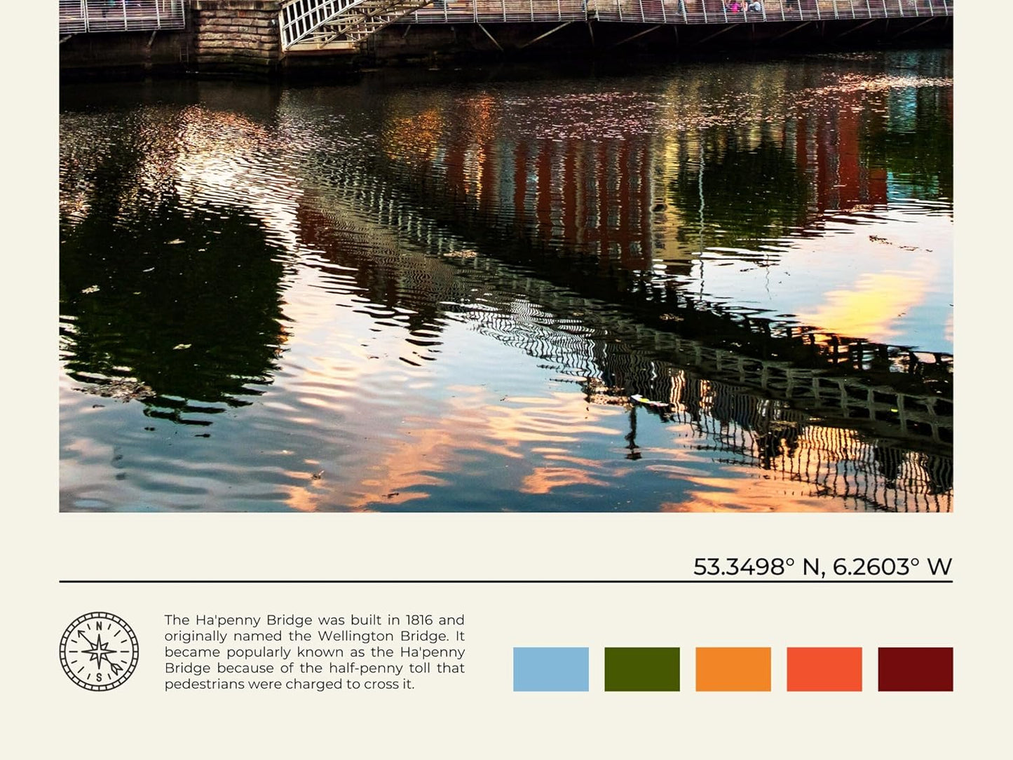 StudioUBILA Dublin Wall Art Poster, Decorative Cityscape Landscape Art Prints, Home Decor Wall Art Print for Bedroom Living Room Kitchen Decorations, Unframed