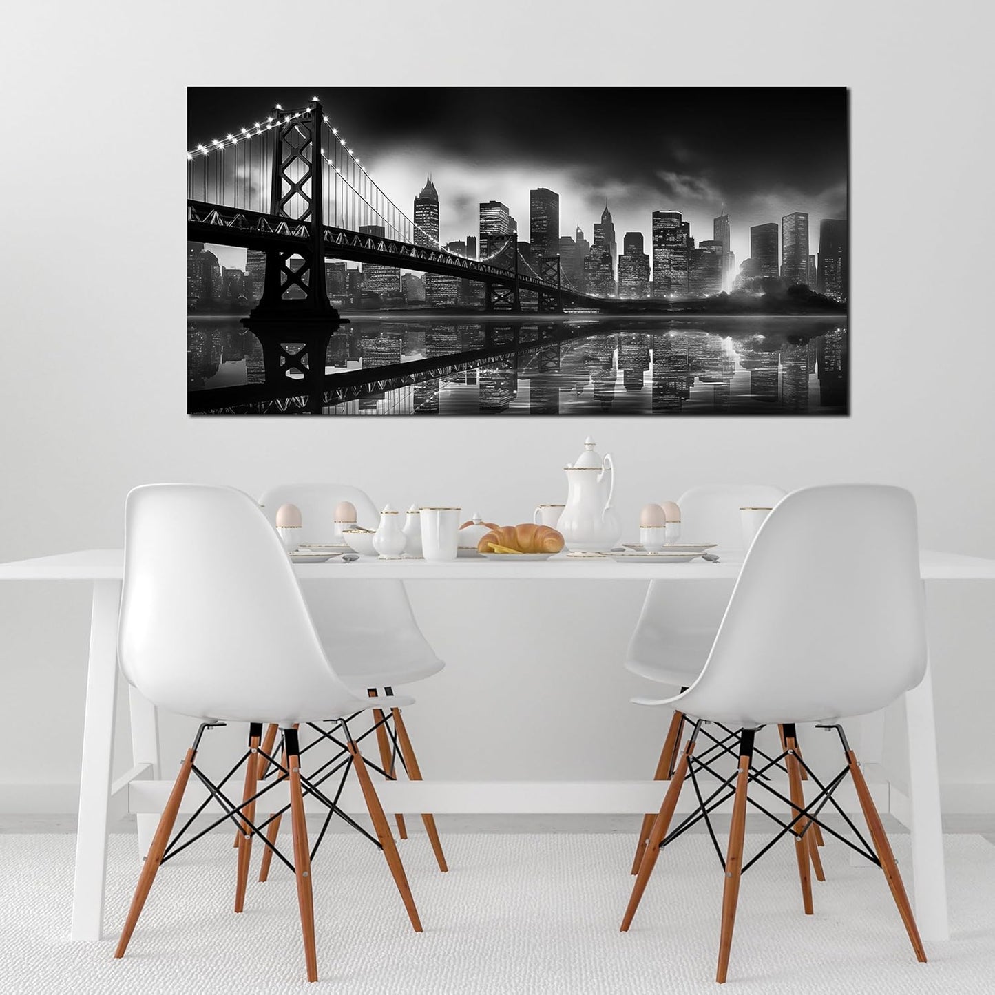 Brooklyn Bridge Wall Art Large City Wall Decor for Living Room Office Wall Decor 29 x 59 Inch