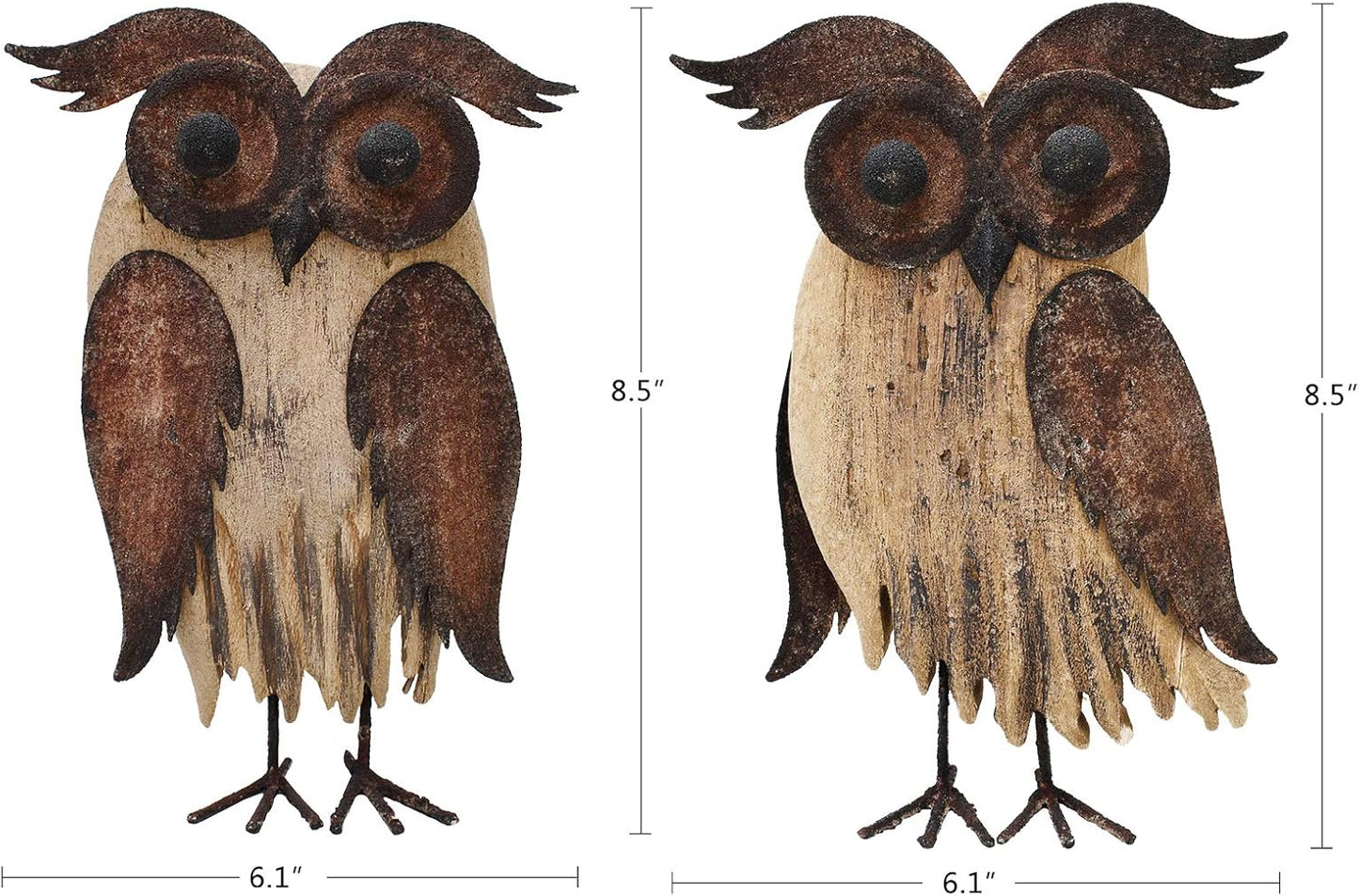 Rustic Owl Figurines Decor Animal Statue for Home - Wooden Stand Owl Sculptures Decorations for Living Room Bedroom - Shelf Decoration Decorative Tabletop Collection (Owl Family)