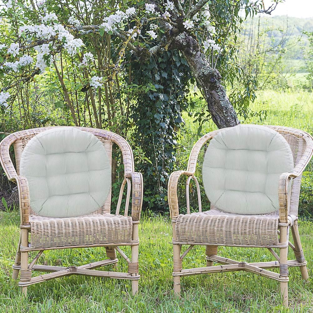 Tiita Striped Seat Cushion 2 Pack Beige Round Floor Pillows 22"x22" Chair Pad Cushions for Indoor/Outdoor Hanging Swing Chair Window Pads, Beige