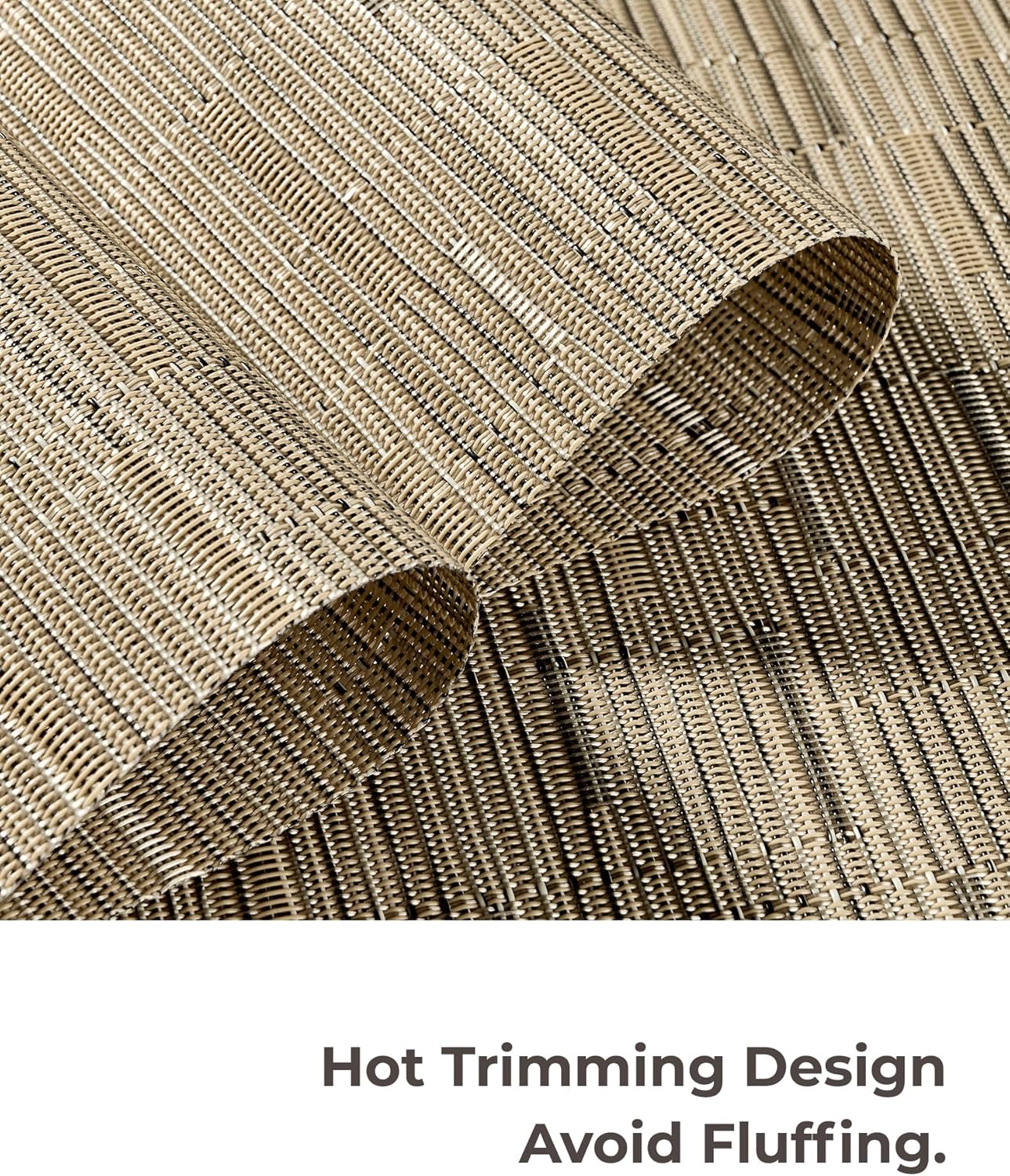 Leetaltree Light Brown Placemats Set of 8 - Heat Resistant Non-Slip Place mats for Dining Table, Washable Durable PVC Vinyl Woven Table Mats(Light Brown, 8)