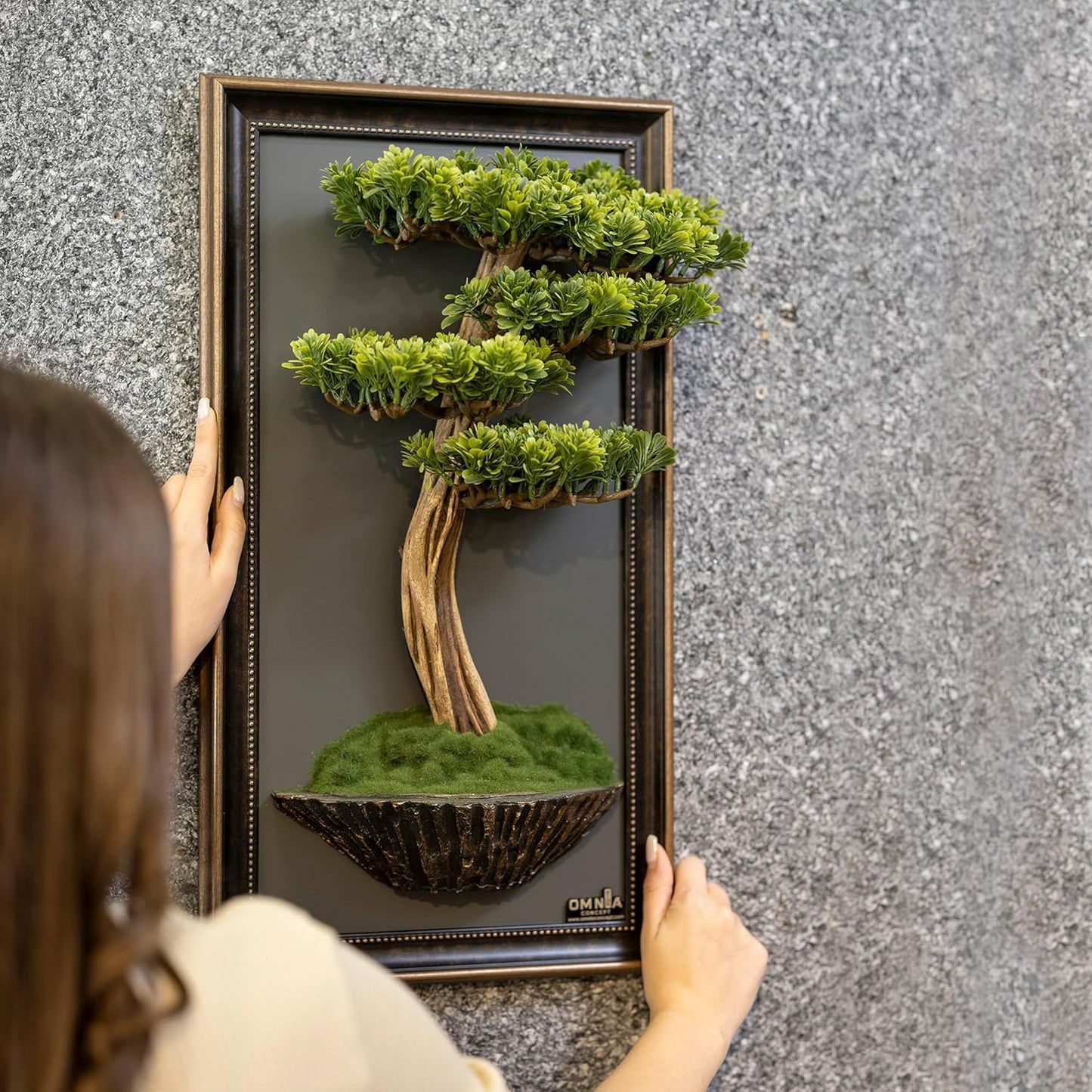 Omnia Artlife Concept Bonsai Art Life Tree Tableau - 5 - Handmade Tree Portrait, Wall Art, Wall Decor, Wallboard