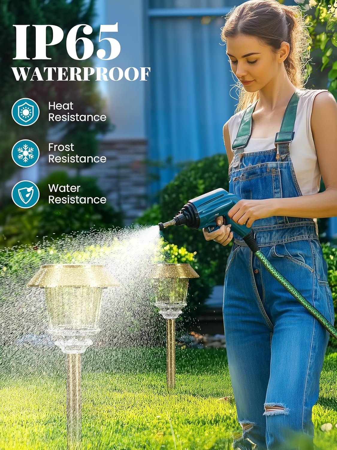 Solar Lights Outdoor Waterproof,6 Pack Gold Solar Pathway Lights with 10-40 LM Dimmable Glass and Metal, Solar Powered Garden Fall Decor for Yard,Patio,Pathway,Driveway(Warm White)