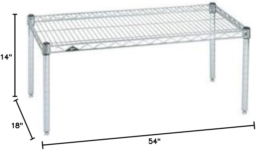 Omega Products Corporation 18" Deep x 54" Wide x 14" High Chrome Stationary Dunnage Rack