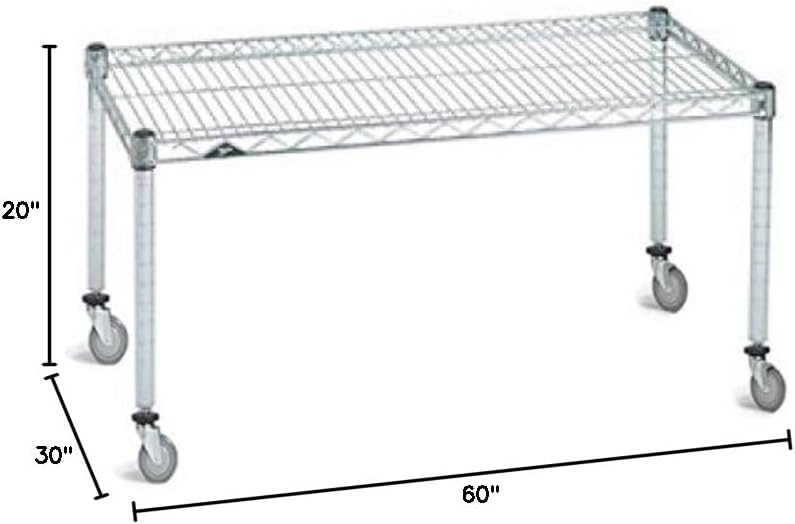 Omega Products Corporation 30" Deep x 60" Wide x 20" High Chrome Mobile Dunnage Rack