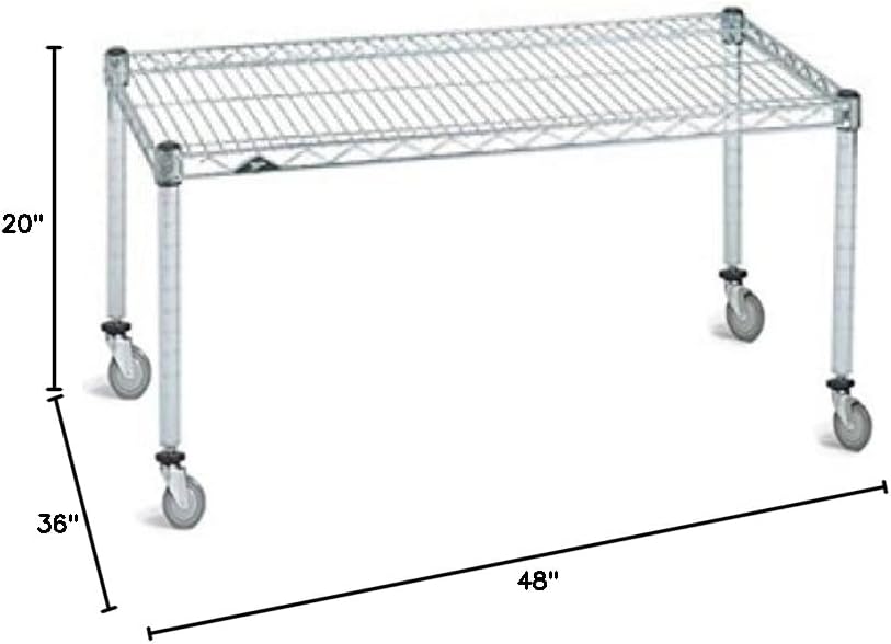 Omega Products Corporation 36" Deep x 48" Wide x 20" High Chrome Mobile Dunnage Rack
