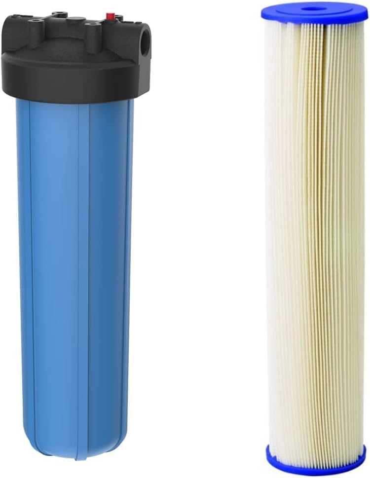 Pentair Pentek Big Blue Filter Housing and Sediment Water Filter Cartridge Bundle