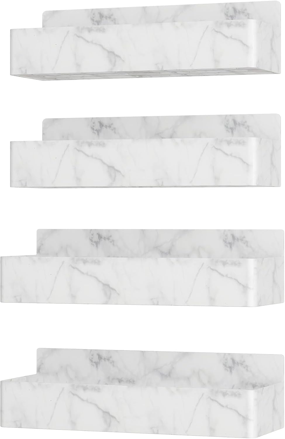 Magnetic Spice Rack for Refrigerator, Kitchen Organizer and Storage Shelf, Marble(4 Pack)