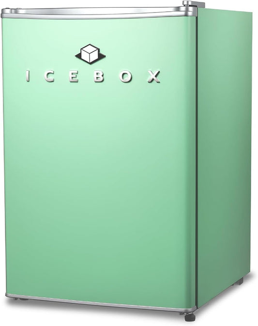 IBCR25MNT Compact, Energy Star Certified Small, Single Door Mini Fridge with Freezer Refrigerator, Large (2.5 cu ft), Mint Green