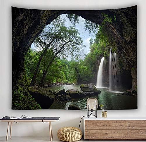 Llamazing Forest Home Decor Tapestry - Living Room Bedroom Decoration Curtain for Landscape and Magic (Waterfall, 78''L60''W)