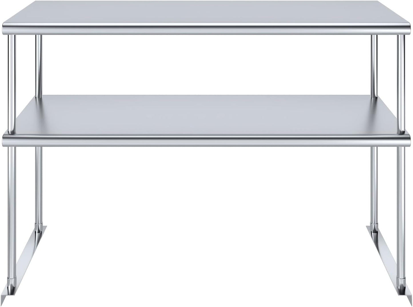 AmGood Stainless Steel Double-Tier Shelf | Work Table Overshelf | NSF Certified | Fits Over Tables | Many (48 in. Long x 18 in. Deep)