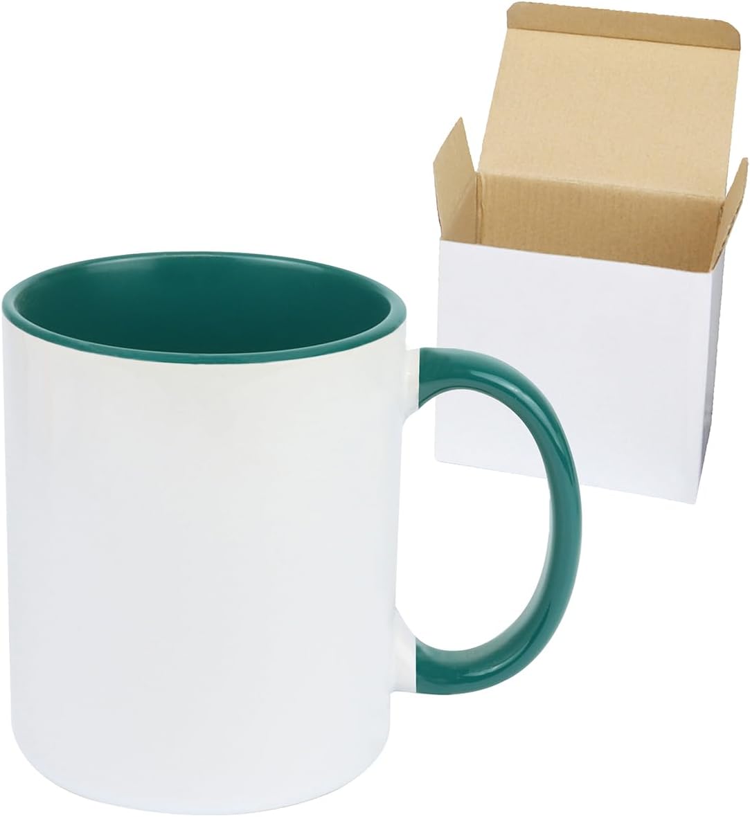 11oz White Ceramic Sublimation Coffee Mug in White Gift Box, 6 New Mixed Colors, Case of 6