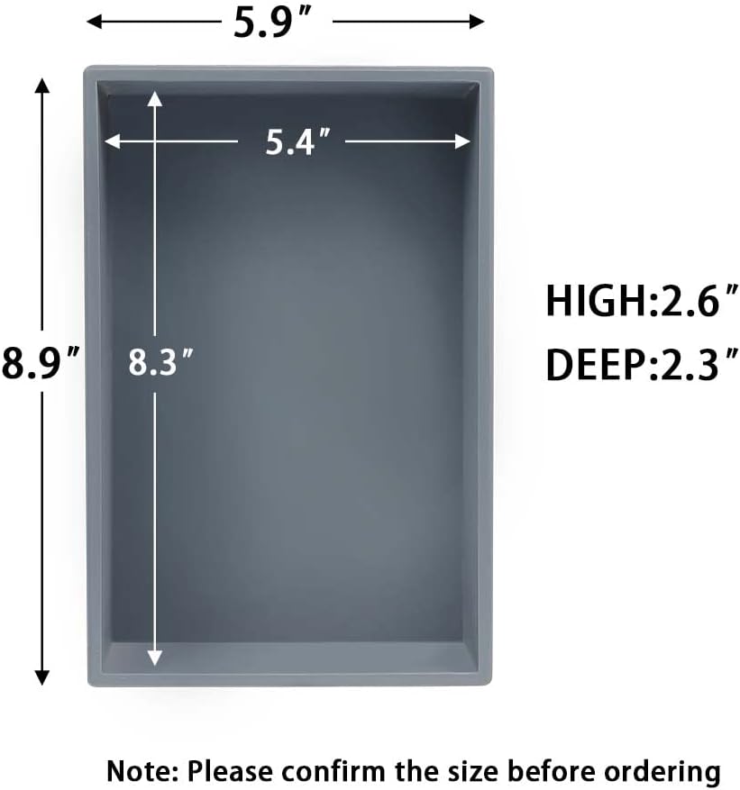 Bamboo Drawer Organizer - Kitchen Utensil Organizer Silverware Tray Cutlery Holder，Office Desk Supplies and Accessories,8.9 * 5.9 * 2.6,Grey