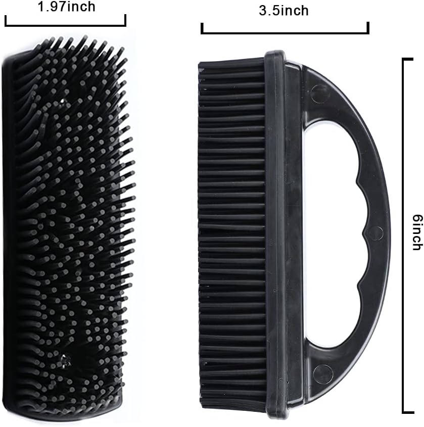 Rubber Pet Hair Removal Brush Lint & Cat Dog Hair Remover Brush Pet Silicone Lint and Debris Remover for Cleaning, Grooming, Home,Black