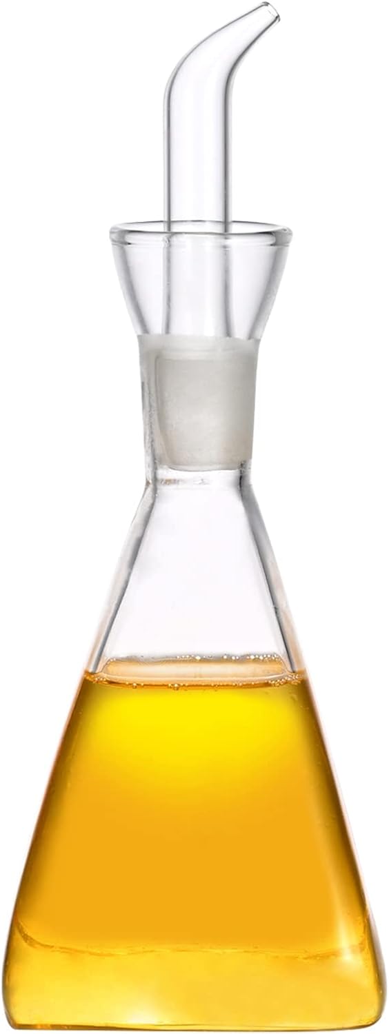 ELETON Olive Oil Dispenser Borosilicate Glass Bottle - 16 oz 500ml Non Drip Dispenser - Leak Proof Pourer Vinegar Drizzler Cruet - Easy Clean Drip Free Bottles for Kitchen